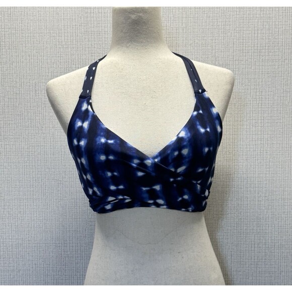 Athleta Mashiko Kata Blue Wrap Bikini Top‎ 34D/DD - Picture 1 of 6
